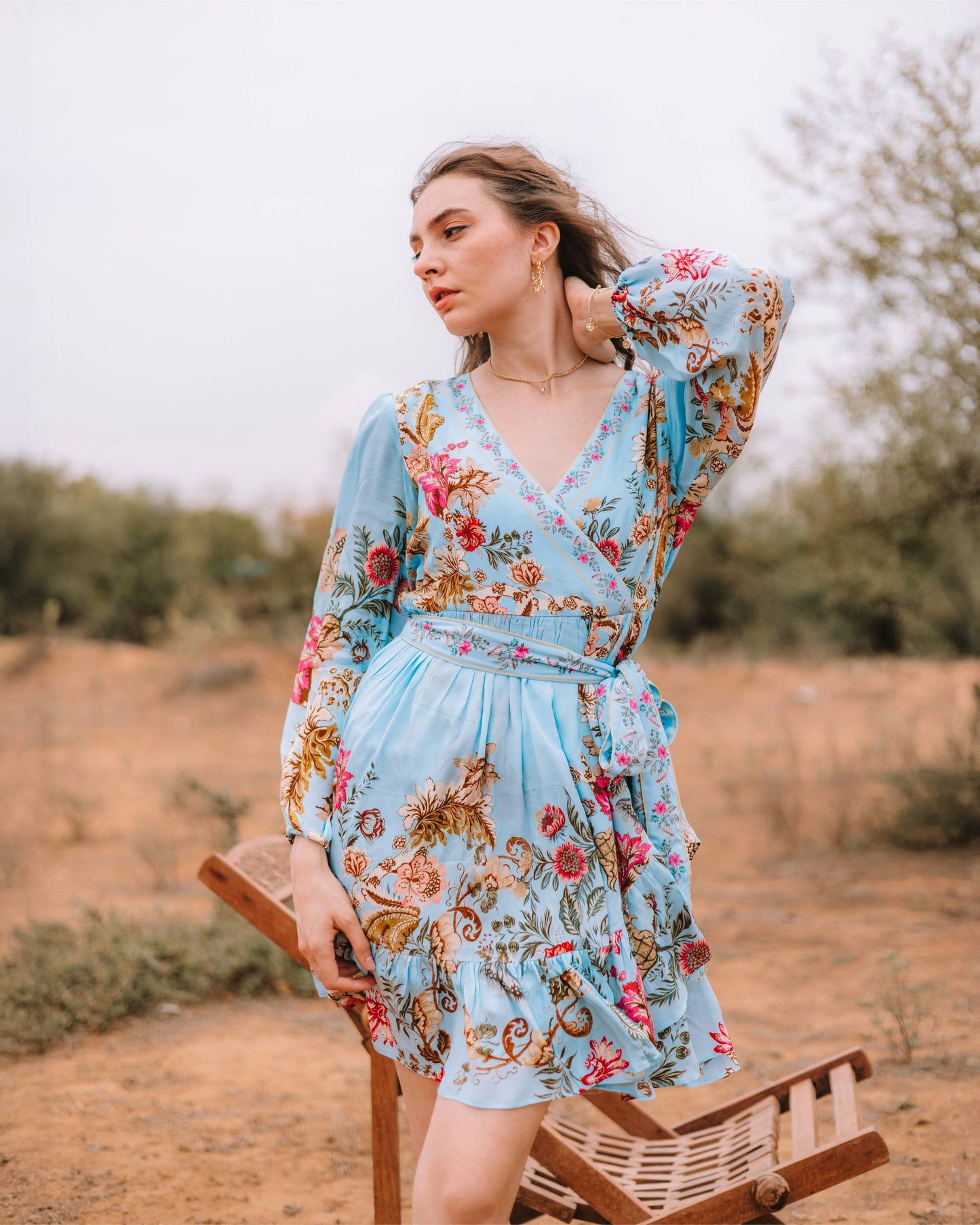 wrap mini dress