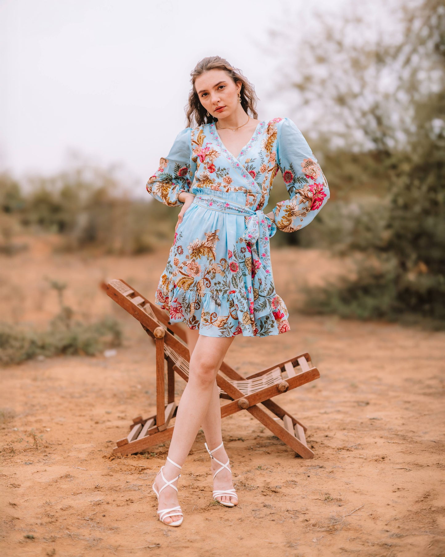 wrapped mini dress