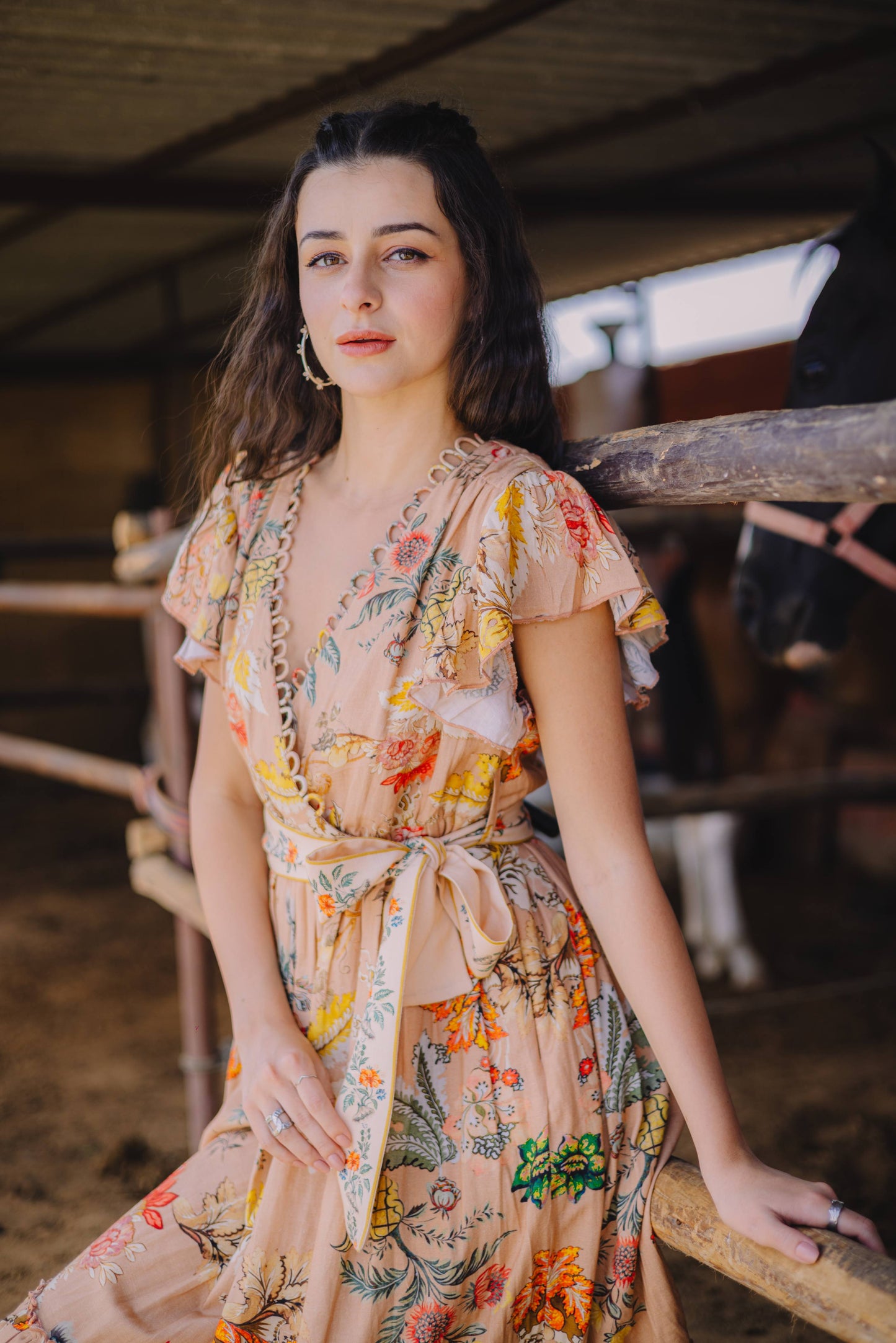 midi dress with ruffles