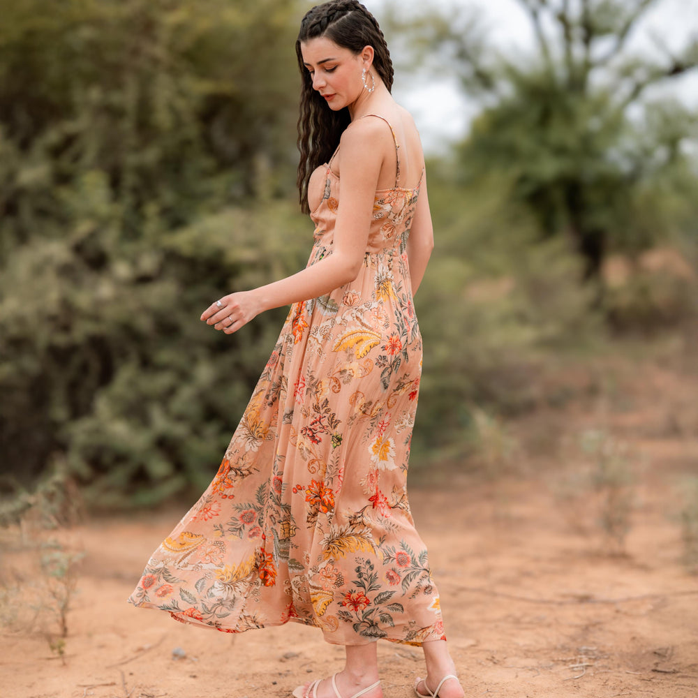 orange corset maxi dress orange long dress Long Sequin-Pattern Corset-Back Prom Dress -parroquiadesanalbertomagno.com