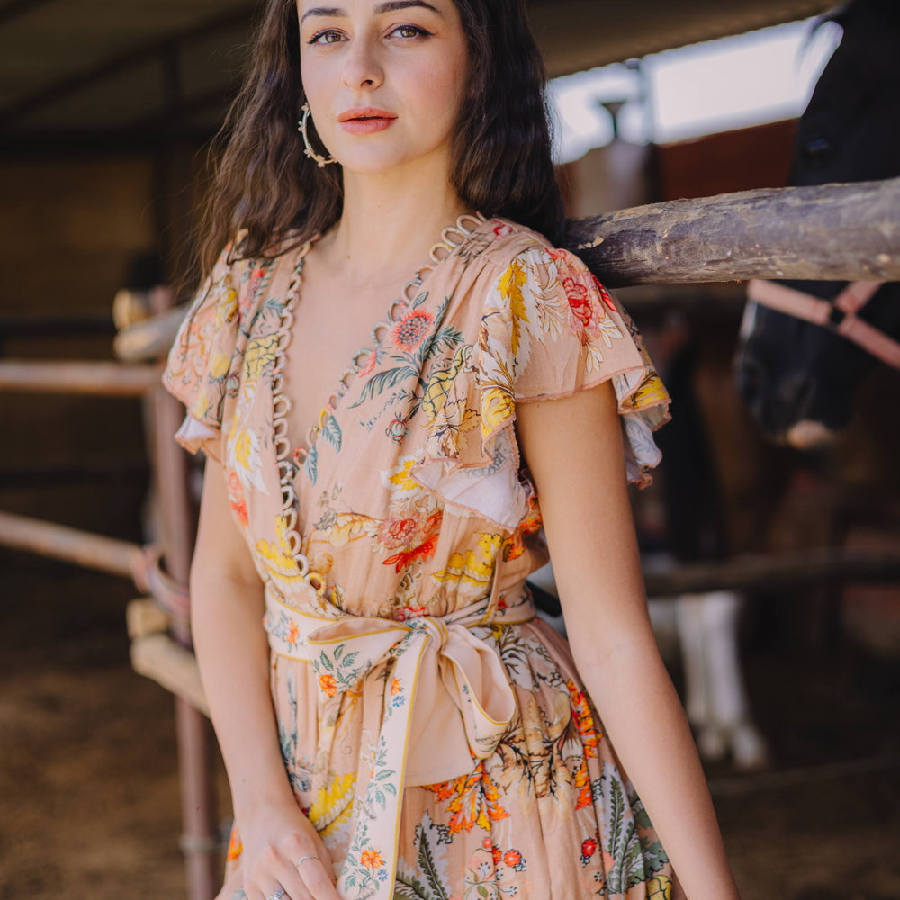 
                      
                        Meher Ruffle Midi Dress
                      
                    